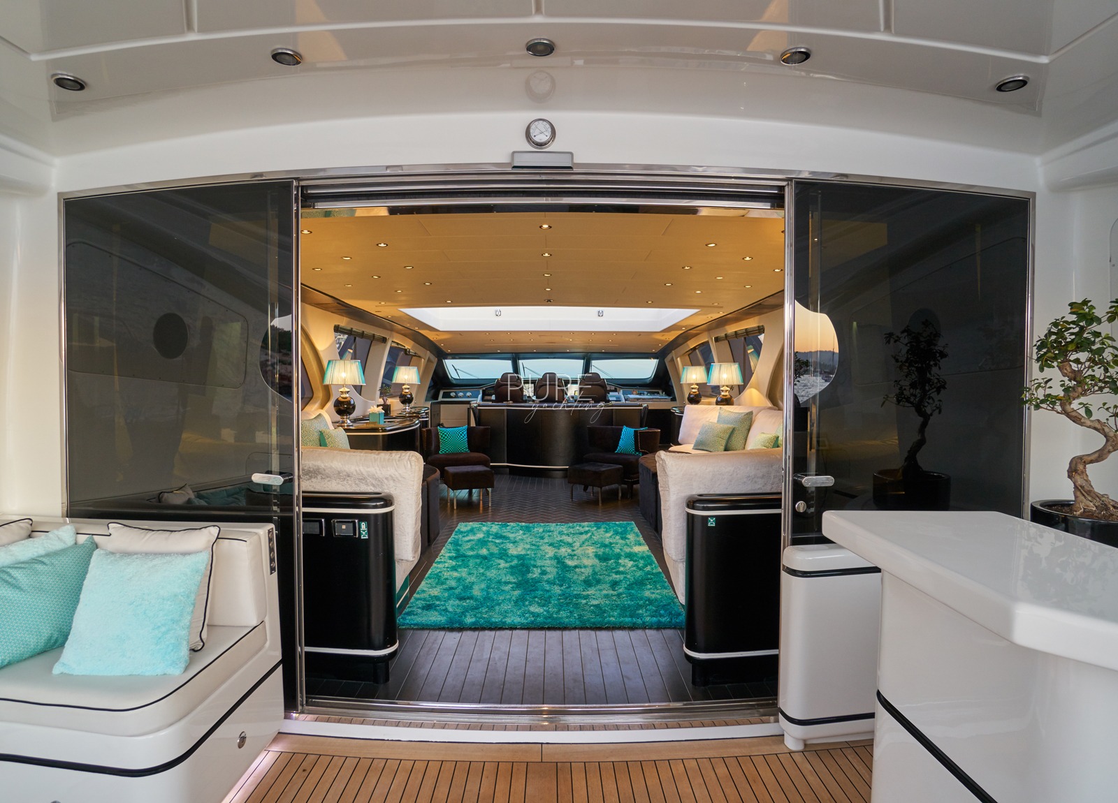 upperdeck-hallway-luxury-yacht-mangusta-130-shane-balearic-islands
